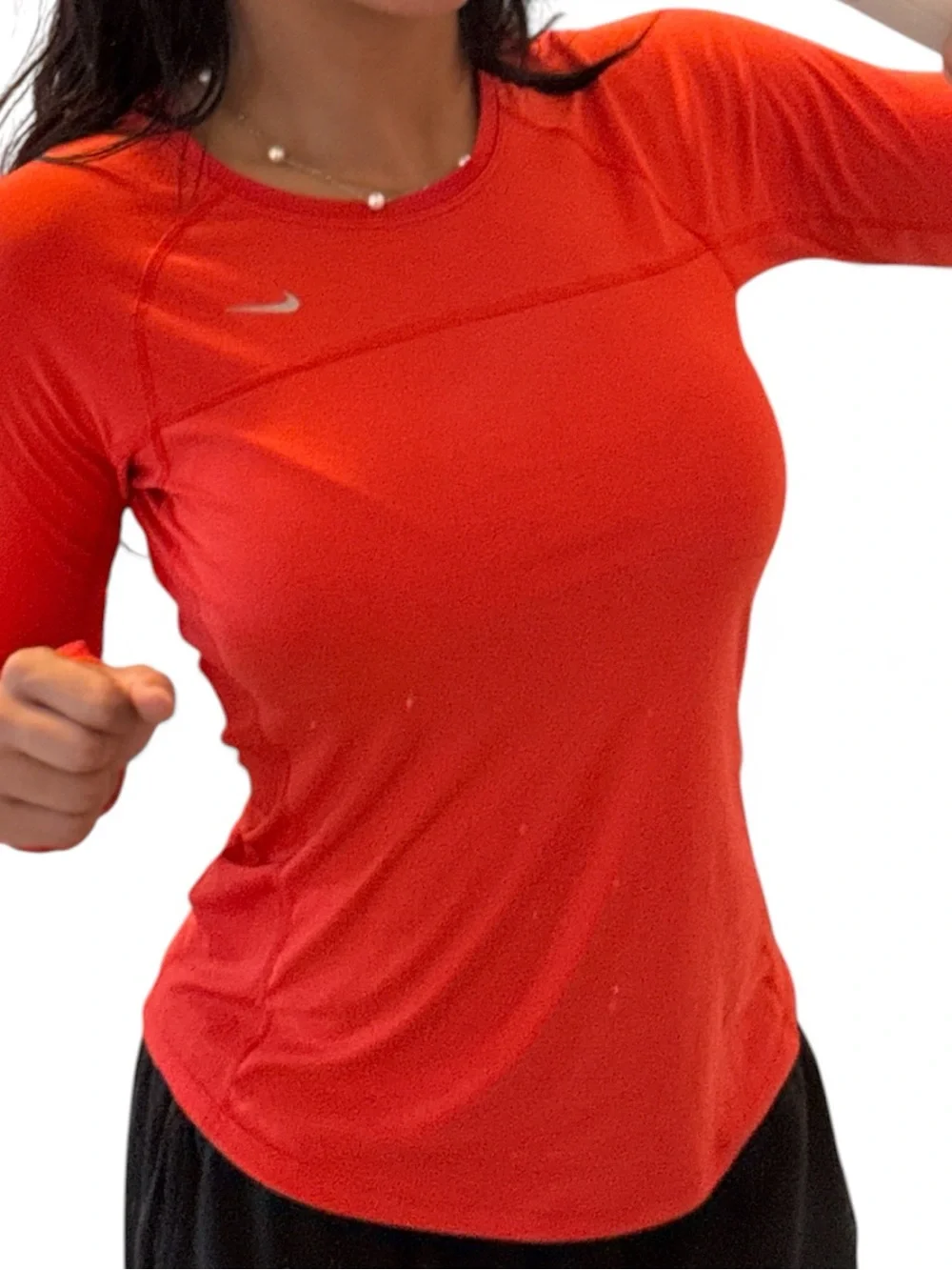 Nike Long-Sleeve Dri-FIT Athletic Top - Red